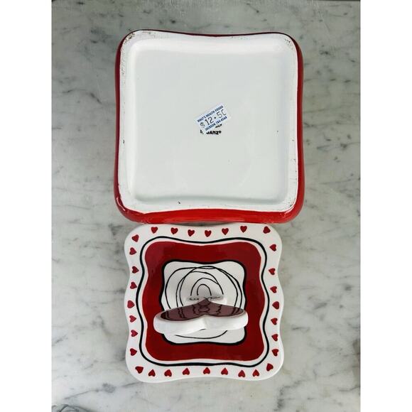 NWT Valentine’s Day Heart Canister 6” Tall 2 Piece Candy Jar Bella Casa by Ganz - Picture 6 of 9